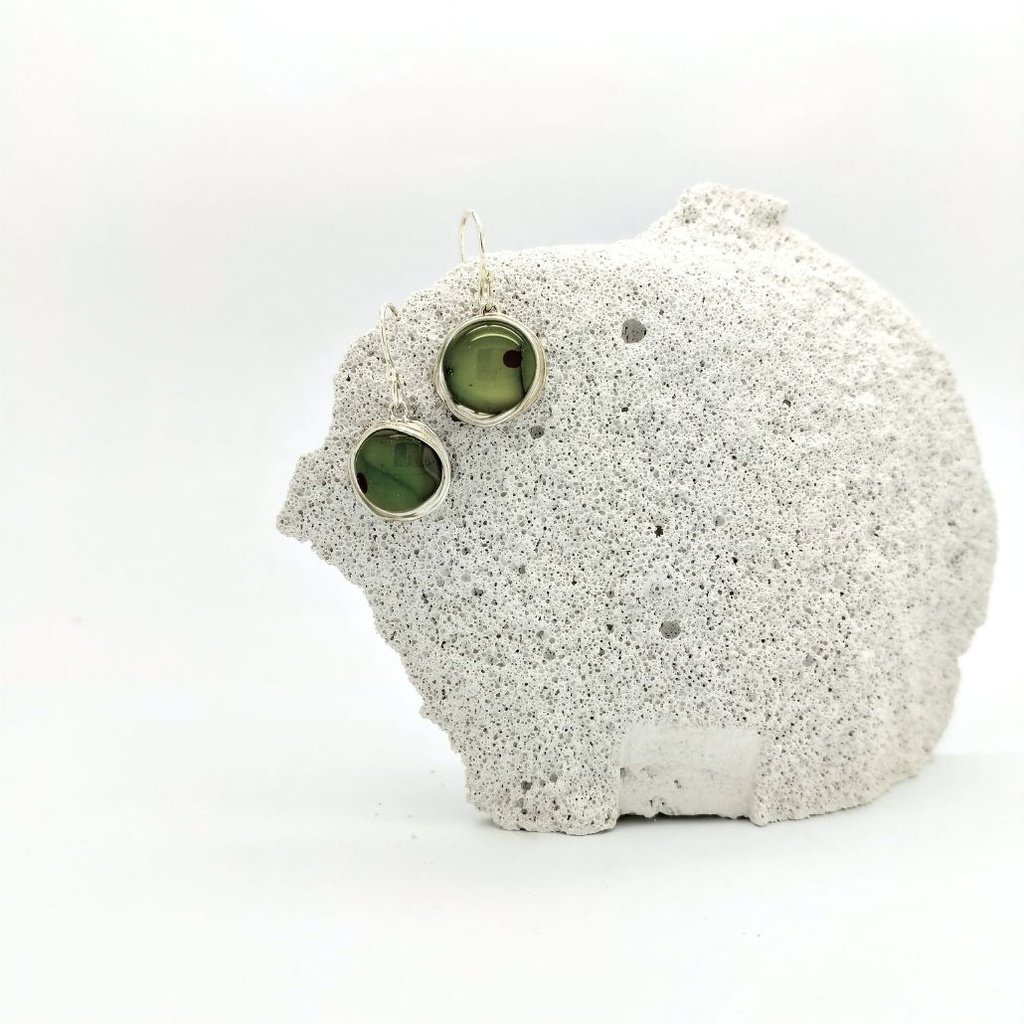 Verre et argent - Pièces uniques - Bo articulées verre vert