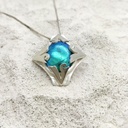 Verre et argent - Pièce unique - Pendentif L