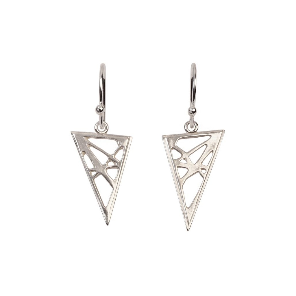 Durf - Gelede rechthoek driehoek oorbellen