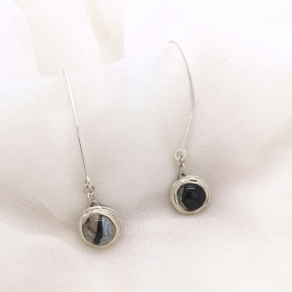 Zilver en glas - Mobiele oorbellen L