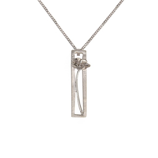 Coquelicots - Pendentif rectangulaire 1 fleur