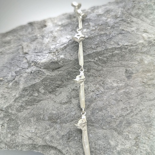 Klaproos - Gelede armaband - Bloem op steel