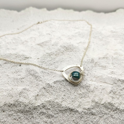 Zilver en glas - Uniek stuk - Hanger - Natuurinspiratie - M