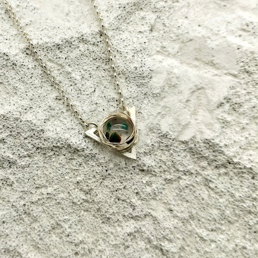 [EAV.002.5] Verre et argent - Pièce unique - Pendentif S