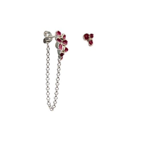 Plezier - 2 oorbellen met asymmetrische ketting